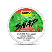 KEKO Snap Wintergreen Mint nicotine pouches container on a white background