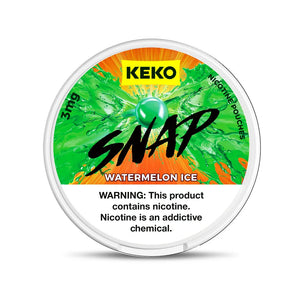 Keko Snap watermelon ice nicotine pouches packaging on a white background