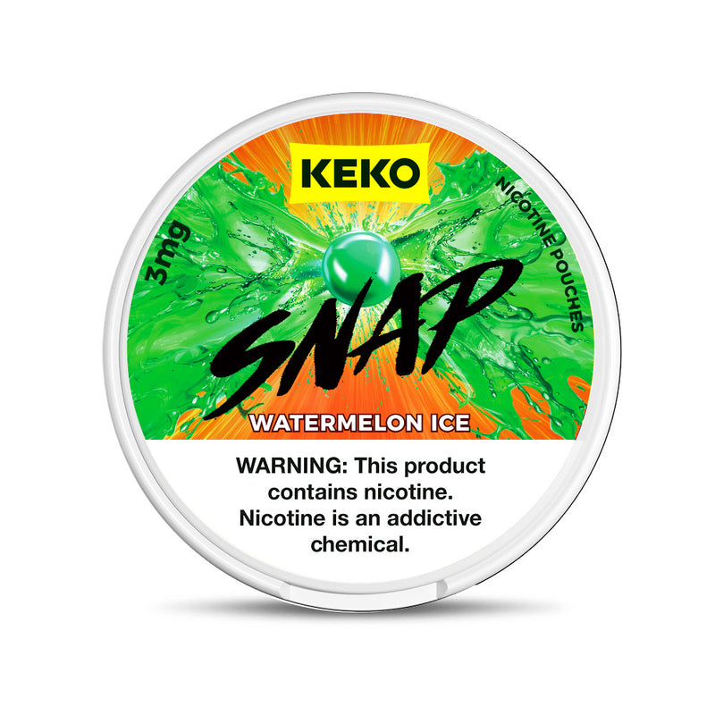 Keko SNAP Watermelon Ice nicotine pouch can - tobacco-free, refreshing fruit flavor