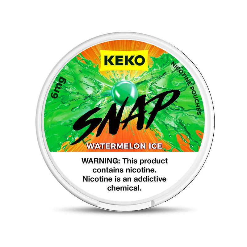 Keko Snap watermelon ice nicotine pouches packaging on a white background