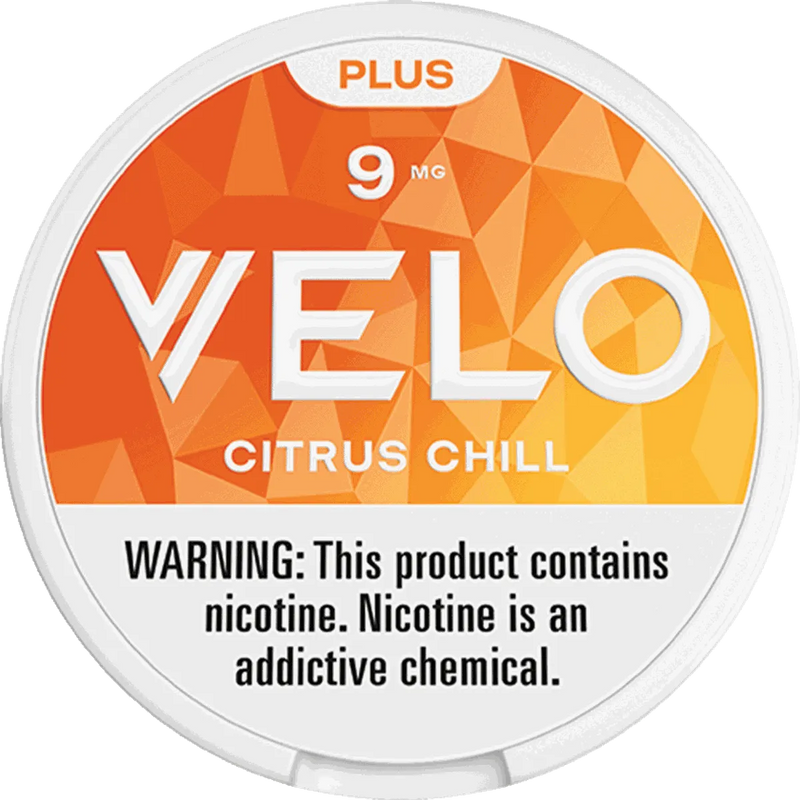 VELO Citrus Chill product packaging with orange and white design