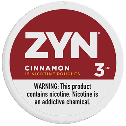 ZYN Cinnamon nicotine pouch can - tobacco-free, warm spice flavor, 3mg and 6mg
