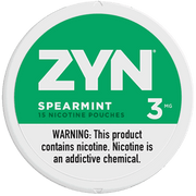 ZYN Spearmint nicotine pouch can - FDA marketing authorized, 3mg and 6mg