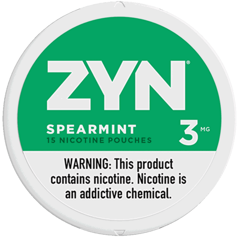 ZYN Spearmint nicotine pouch can - FDA marketing authorized, 3mg and 6mg