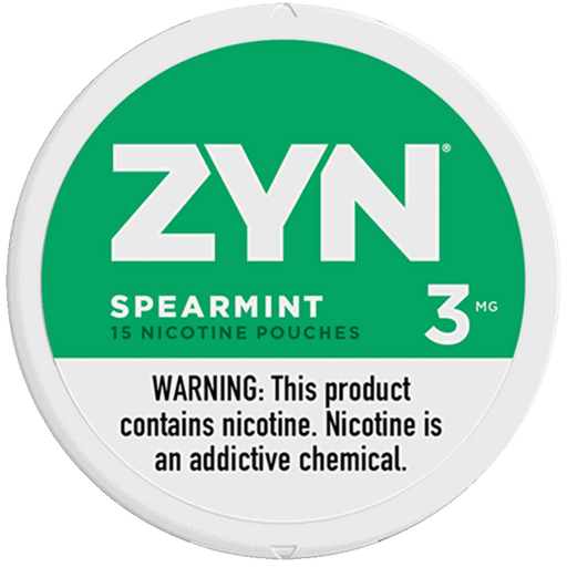 ZYN Spearmint nicotine pouch can - FDA marketing authorized, 3mg and 6mg