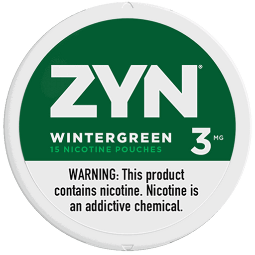 ZYN Wintergreen nicotine pouch can - tobacco-free, classic wintergreen flavor