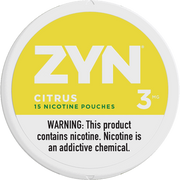 ZYN Citrus nicotine pouch can - tobacco-free, bright citrus flavor, 3mg and 6mg