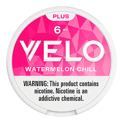 VELO Plus Watermelon Chill nicotine pouch can - synthetic nicotine, refreshing watermelon